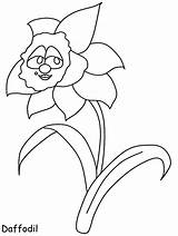 Flowers Coloring Daffodil Cartoon Pages Print Kids Printable Flower Drawing Template Advertisement Book sketch template