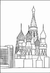 Coloring Russia Basilius Malvorlage Kathedrale Moskau Als Cathedral Basil Saint sketch template