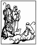 Shepherds Nativity Angel sketch template