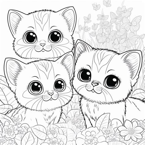 coloring pages  cute cats  kids coloring pages etsy