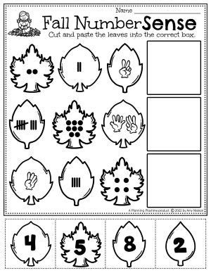 printable fall worksheets worksheets  kindergarten