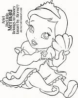 Coloring Pages Baby Belle Disney Mermaid Princess Ariel Little sketch template