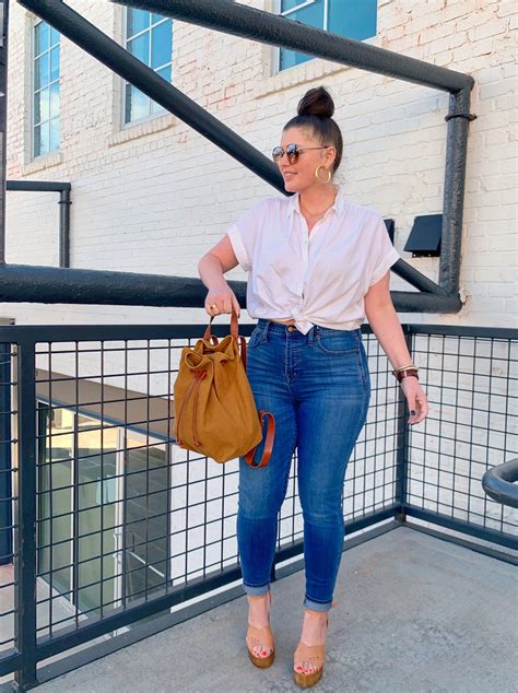 classic denim and white outfit from madewell julia marie b chic