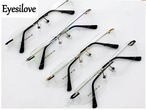 eyesilove 10pcs lot unisex rimless optical glasses frames men women