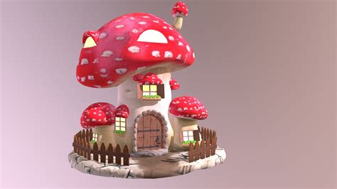 muschroom house toadstool download free 3d model by werxxiks