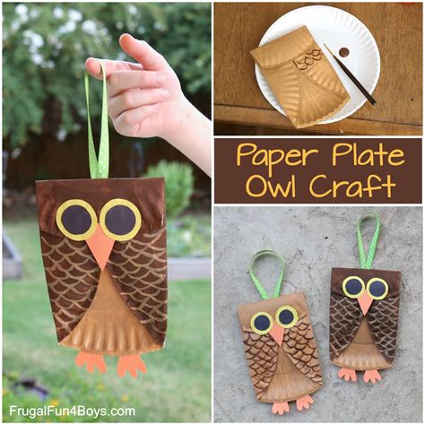 paper plate owl craft  kids frugal fun  boys  girls owl