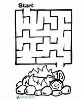 Maze Coloring Kids Printable Games Pages Clipart Campfire Mazes Worksheets Easy Simple Kid Puzzles Camping Activity Printables Print Library sketch template
