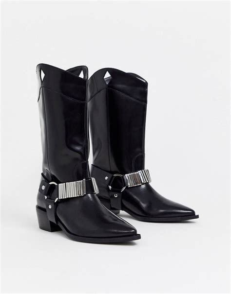 harness boots leather harness asos westerns safari trending boots fashion boots