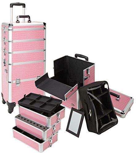 rolling professional makeup case    spinning wheels yazmo