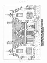Coloring Pages House Victorian Houses Book Colouring Printable Log Cabin History Adult Books Dover Library Clipart Choose Board Print Adults sketch template