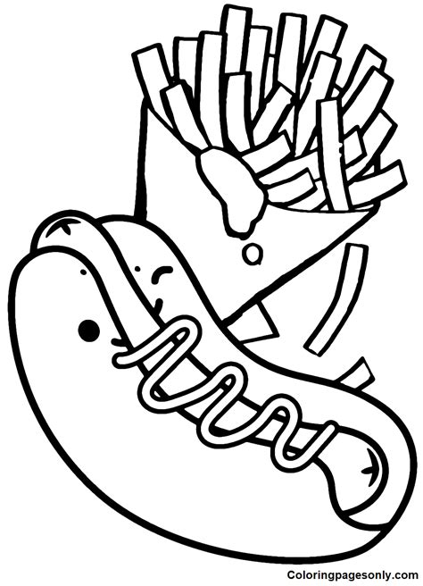 coloring page hot dog hot dog coloring pages coloring vrogueco