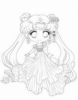 Serenity Coloring Lineart Pages Chibi Queen Sailor Moon Deviantart Color Getcolorings Anime Drawings sketch template