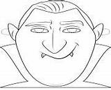 Halloween Mask Coloring Pages Outline Dracula sketch template