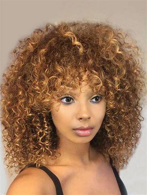 [20 off] medium side bang fluffy colormix afro kinky
