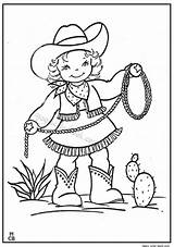 Coloring Cowgirl Cowboy Pages Printable Print Getcolorings Little sketch template