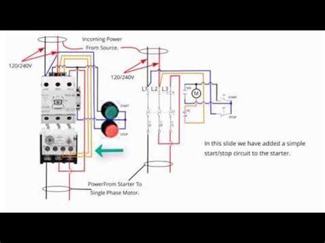 single phase starter connections circuit diagram diagram circuit