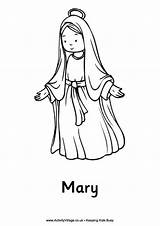 Mary Nativity Colouring Pages Coloring Kids Bible Crafts Mother Christmas Jesus Characters Sheets Virgin Activity Activityvillage Village Sunday School Explore sketch template