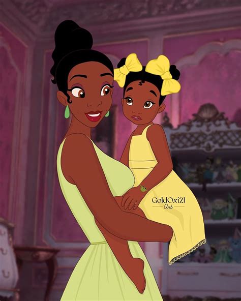 Tiana As A Mom Black Disney Princess Disney Princess Drawings