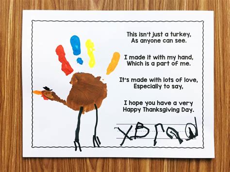 turkey handprint poem printable printable blank world