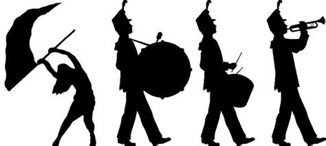 silhouette marching band  getdrawings