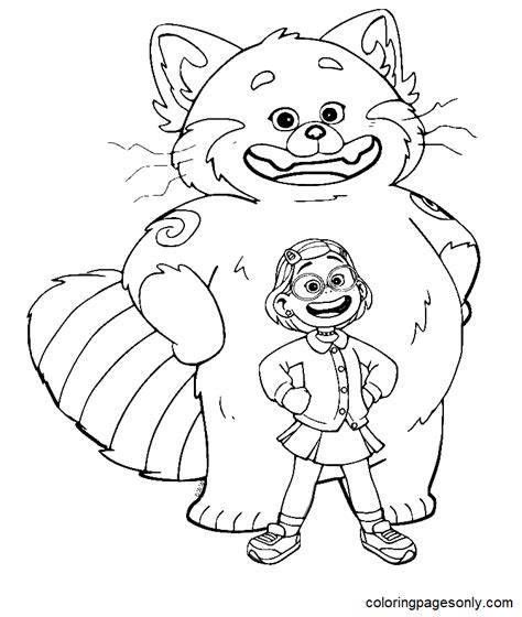 turning red coloring pages coloring pages  kids  adults panda