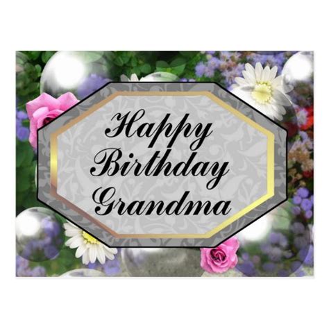 happy birthday grandma postcard zazzle
