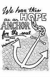 Hope Coloring Anchor Anchors Bible Redbubble Soul Pages Melissa Smith Adult sketch template
