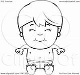 Trunks Swim Boy Sitting Happy Clipart Cartoon Cory Thoman Outlined Coloring Vector 2021 sketch template