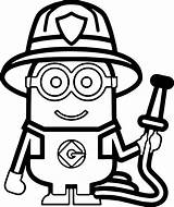 Coloring Fireman Firefighter Minions Pages Fire Sam Printable Minion Color Sheets Fighter Print Book Helmet Kids Firemen Wecoloringpage Cartoon Adult sketch template