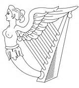 Ireland Coloring Pages Harp sketch template