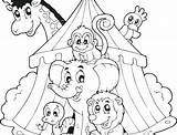 Circus Coloring Pages Tent Getcolorings Clown sketch template