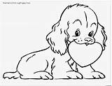 Coloring Pages Dog Cute Puppy Cartoon Valentine Valentines Animal Dogs Hearts Drawing Printable Puppies Girls Mom Realistic Heart Colouring Color sketch template