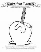 Apple Coloring Pages Candy Clipart Halloween Caramel Apples Cliparts Library Tuesday Bing Boo sketch template