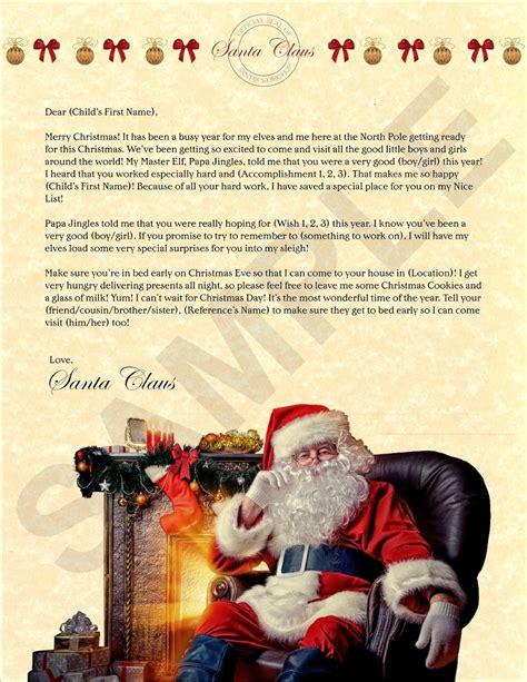 official holiday letters  santa