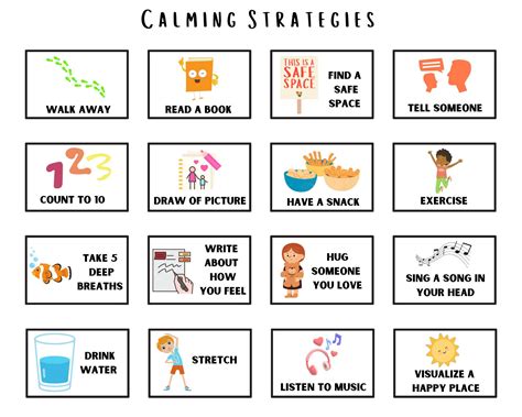 calming corner chart calm  chart coping skills calm  ideas