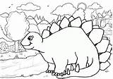 Dinosaur Stegosaurus Roaming Print sketch template