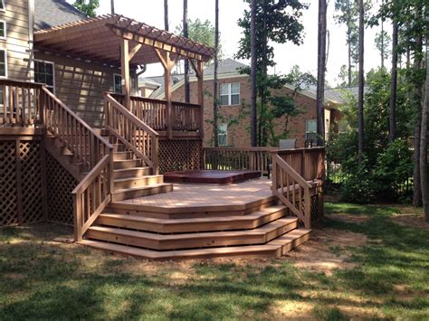 raleigh multi level decking     beautiful deck archadeck outdoor living