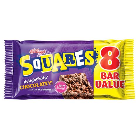 kelloggs squares totally chocolatey cereal bars    cereal bars