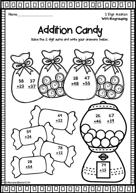 addition  regrouping worksheets fun set addition  digit addition