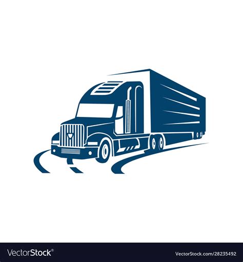 road truck logo design heavy royalty  vector image
