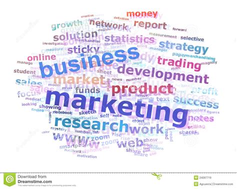 business marketing word cloud stock illustration
