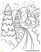 Coloring Winter Pages Scene Printable Getcolorings sketch template