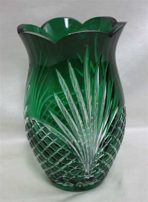 Sold Price Green Glass Vase October 2 0116 4 00 Pm Edt