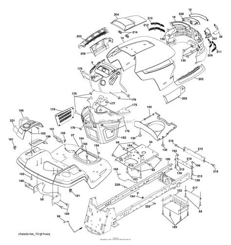 husqvarna yth      parts diagram  chassis