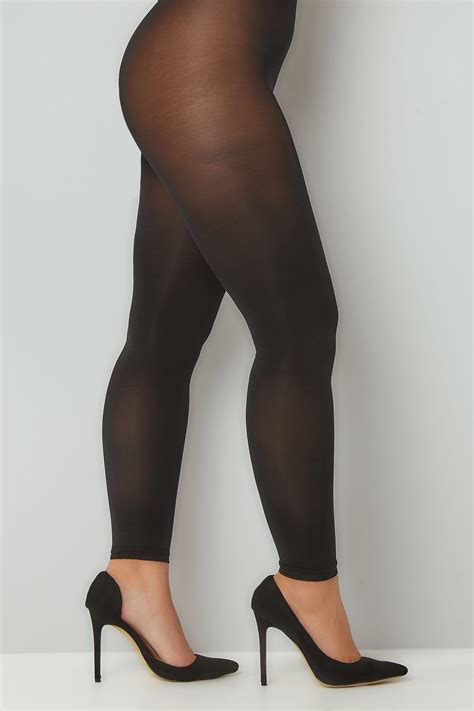 Black Footless 80 Denier Tights Plus Size 16 To 32