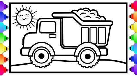 coloring page  dump truck