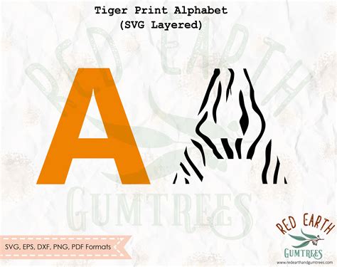tiger print letters svgsafari tiger letters alphabet svgpngdxfpdf