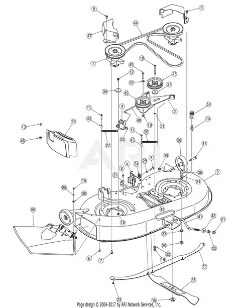 mtd ajg lt   parts diagram  deck assembly