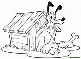 Pluto Doghouse Colouring Tegninger Yce sketch template
