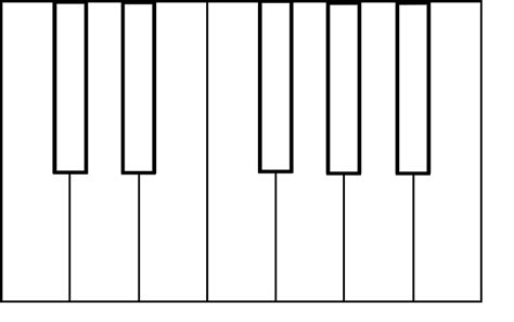 blank piano keyboard worksheet clipart